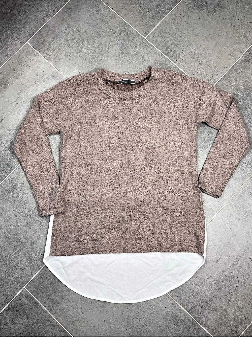 Cherish Brown Knit Droptail Hem Sweater Tunic size Small